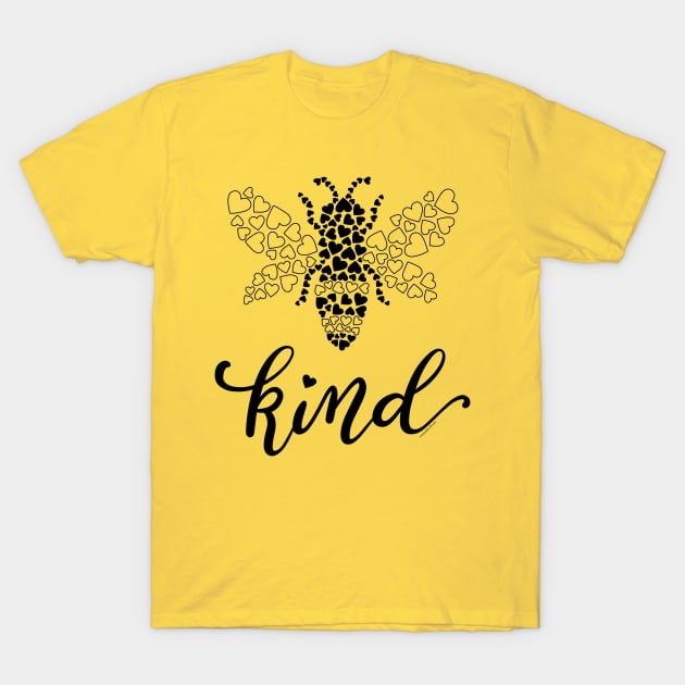 Bee Kind Be Kind Bee Graphic Love Hearts Kindness T-Shirt by DoubleBrush